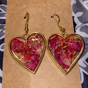 Heart resin earrings